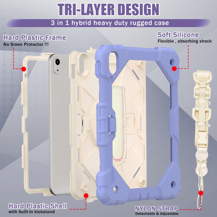For iPad 2025 / 2022 Contrast Color Robot Shockproof Silicon + PC Tablet Protective Case(Purple beige) - iPad 2025 / 2022 Cases by buy2fix | Online Shopping UK | buy2fix
