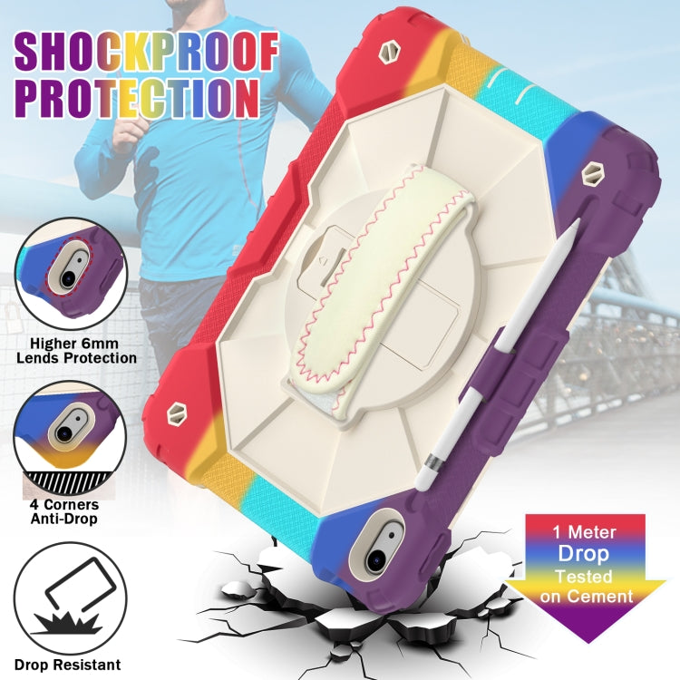 For iPad 2025 / 2022 Contrast Color Robot Shockproof Silicon + PC Tablet Protective Case with Crossbody Rope(Colorful Red) - iPad 2025 / 2022 Cases by buy2fix | Online Shopping UK | buy2fix
