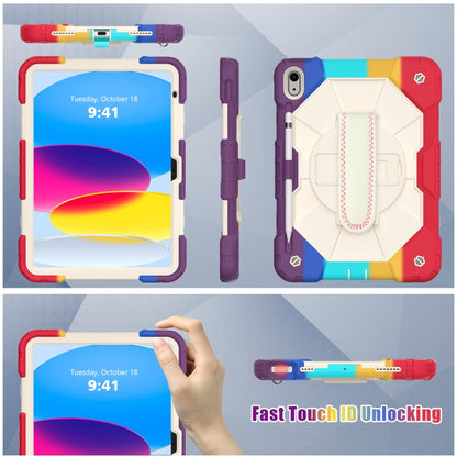 For iPad 2025 / 2022 Contrast Color Robot Shockproof Silicon + PC Tablet Protective Case with Crossbody Rope(Colorful Red) - iPad 2025 / 2022 Cases by buy2fix | Online Shopping UK | buy2fix