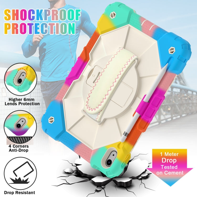 For iPad 2025 / 2022 Contrast Color Robot Shockproof Silicon + PC Tablet Protective Case with Crossbody Rope(Colorful Mint) - iPad 2025 / 2022 Cases by buy2fix | Online Shopping UK | buy2fix
