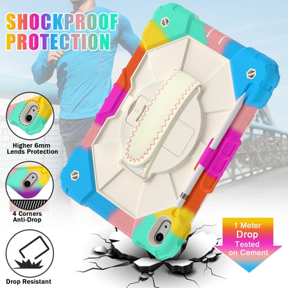 For iPad 2025 / 2022 Contrast Color Robot Shockproof Silicon + PC Tablet Protective Case with Crossbody Rope(Colorful Mint) - iPad 2025 / 2022 Cases by buy2fix | Online Shopping UK | buy2fix
