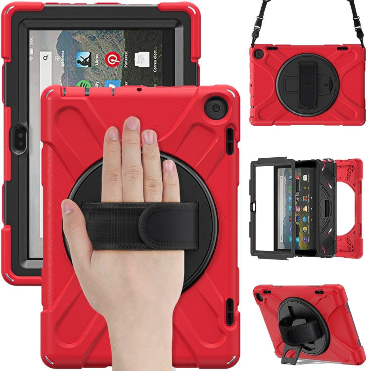 For Amazon Fire HD 8 2022 Hard PC Soft Silicone Full Body Protective Tablet Case(Red) - Amazon by buy2fix | Online Shopping UK | buy2fix