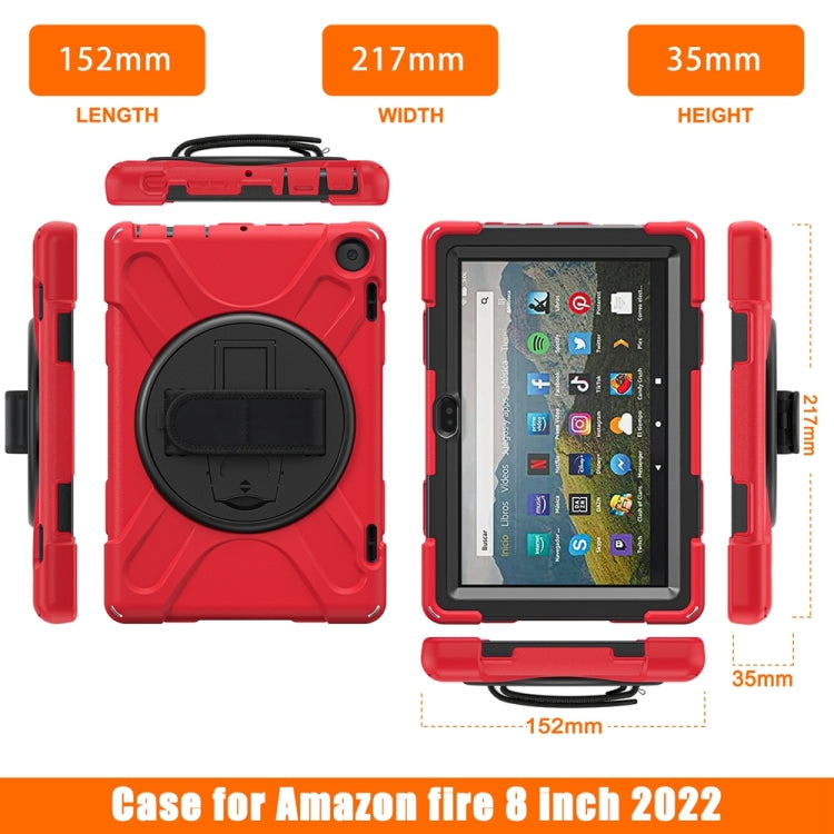 For Amazon Fire HD 8 2022 Hard PC Soft Silicone Full Body Protective Tablet Case(Red) - Amazon by buy2fix | Online Shopping UK | buy2fix