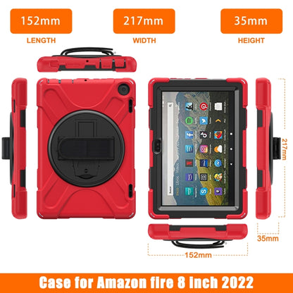 For Amazon Fire HD 8 2022 Hard PC Soft Silicone Full Body Protective Tablet Case(Red) - Amazon by buy2fix | Online Shopping UK | buy2fix