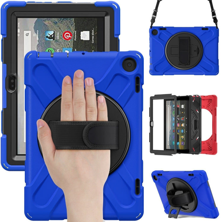 For Amazon Fire HD 8 2022 Hard PC Soft Silicone Full Body Protective Tablet Case(Blue) - Amazon by buy2fix | Online Shopping UK | buy2fix