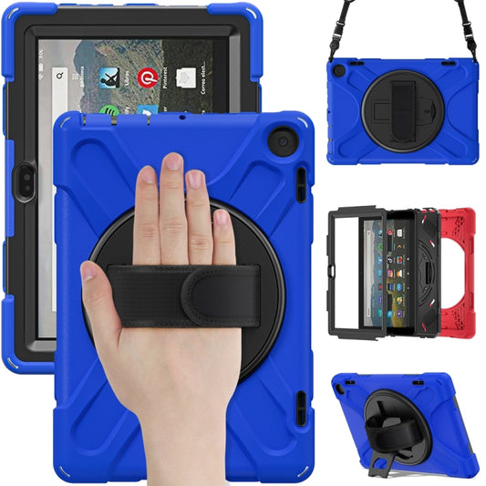 For Amazon Fire HD 8 2022 Hard PC Soft Silicone Full Body Protective Tablet Case(Blue) - Amazon by buy2fix | Online Shopping UK | buy2fix