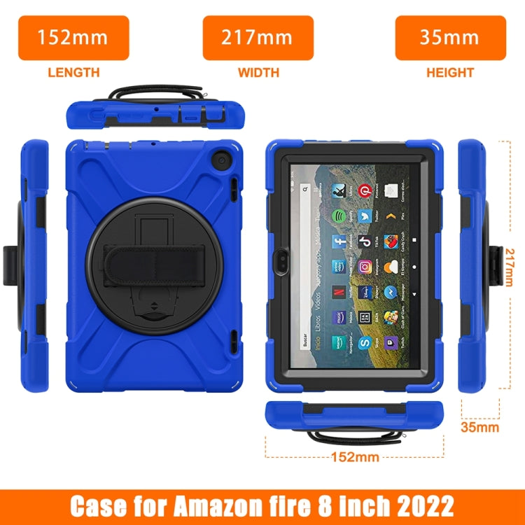 For Amazon Fire HD 8 2022 Hard PC Soft Silicone Full Body Protective Tablet Case(Blue) - Amazon by buy2fix | Online Shopping UK | buy2fix