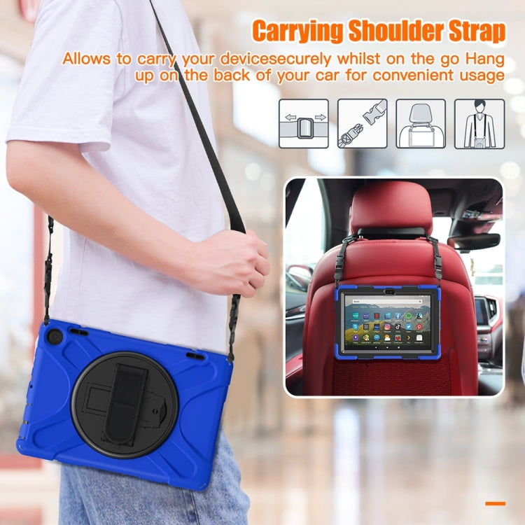 For Amazon Fire HD 8 2022 Hard PC Soft Silicone Full Body Protective Tablet Case(Blue) - Amazon by buy2fix | Online Shopping UK | buy2fix