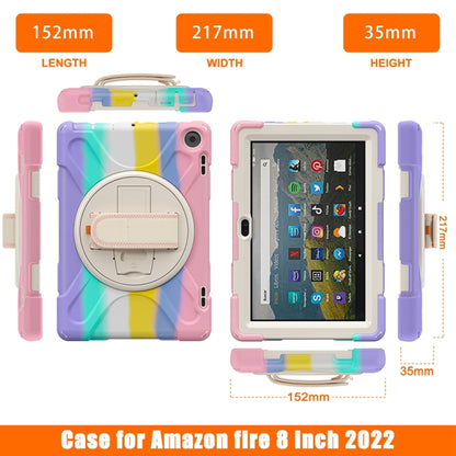For Amazon Fire HD 8 2022 Hard PC Soft Silicone Full Body Protective Tablet Case(Colorful Pink) - Amazon by buy2fix | Online Shopping UK | buy2fix