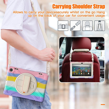 For Amazon Fire HD 8 2022 Hard PC Soft Silicone Full Body Protective Tablet Case(Colorful Pink) - Amazon by buy2fix | Online Shopping UK | buy2fix