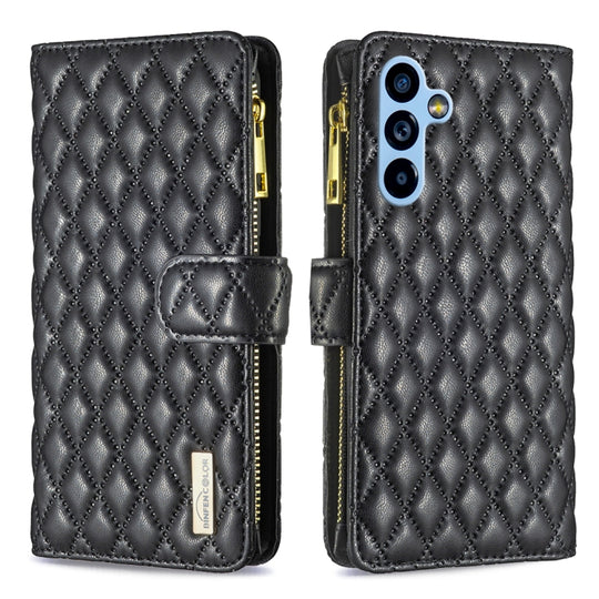 For Samsung Galaxy A54 5G Diamond Lattice Zipper Wallet Leather Flip Phone Case(Black)