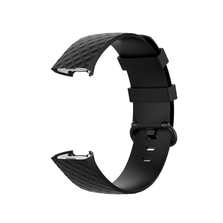 Color Buckle TPU Wrist Strap Watch Band for Fitbit Charge 4 / Charge 3 / Charge 3 SE, Size: L(Black) - Watch Bands by buy2fix | Online Shopping UK | buy2fix