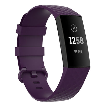 Color Buckle TPU Wrist Strap Watch Band for Fitbit Charge 4 / Charge 3 / Charge 3 SE, Size: L(Dark Purple) - Watch Bands by buy2fix | Online Shopping UK | buy2fix