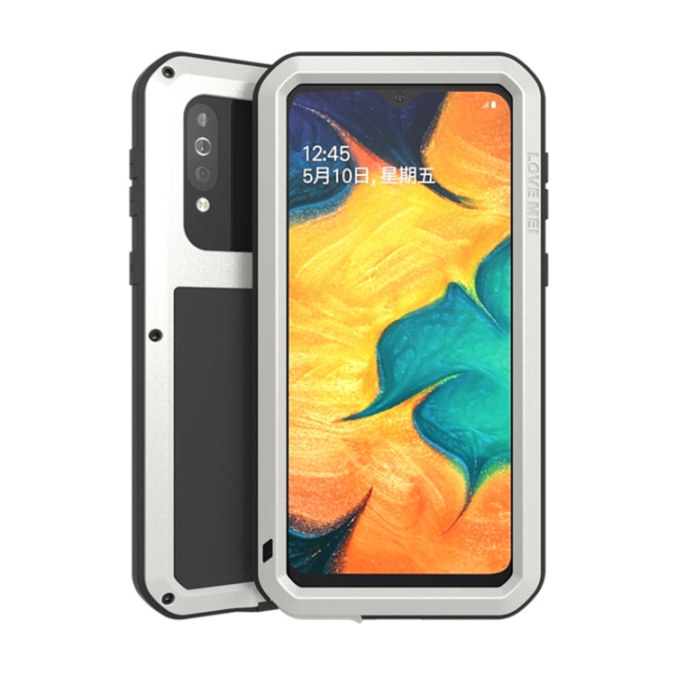 For Galaxy A40s LOVE MEI Metal Shockproof Waterproof Dustproof Protective Case(Silver) by LOVE MEI