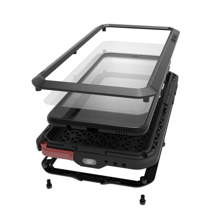 For Galaxy A40s LOVE MEI Metal Shockproof Waterproof Dustproof Protective Case(Silver) by LOVE MEI