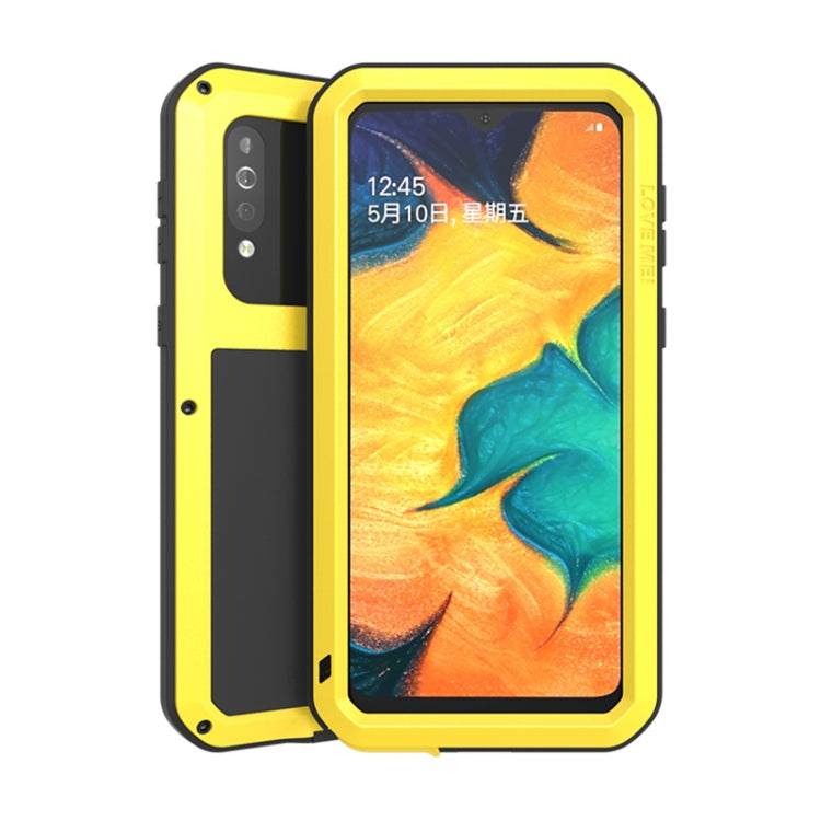 For Galaxy A40s LOVE MEI Metal Shockproof Waterproof Dustproof Protective Case(Yellow) by LOVE MEI