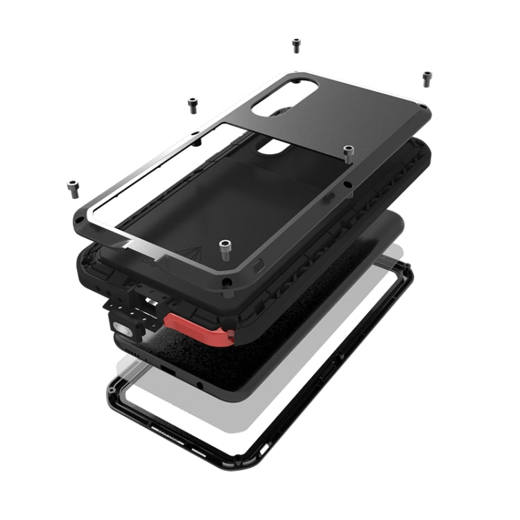 For Galaxy A50 LOVE MEI Metal Shockproof Waterproof Dustproof Protective Case(Silver) by LOVE MEI