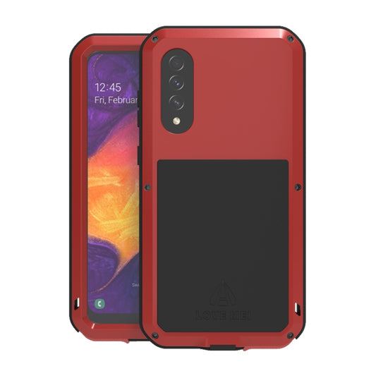 For Galaxy A50 LOVE MEI Metal Shockproof Waterproof Dustproof Protective Case(Red) by LOVE MEI