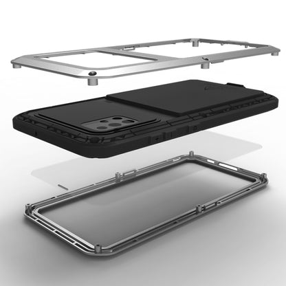 For Galaxy A51 LOVE MEI Metal Shockproof Waterproof Dustproof Protective Case(Silver) by LOVE MEI