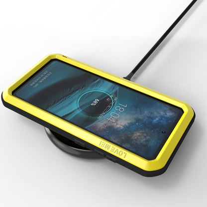 For Galaxy A51 LOVE MEI Metal Shockproof Waterproof Dustproof Protective Case(Yellow) by LOVE MEI