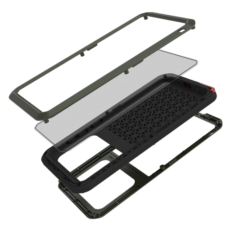 For Galaxy A71 LOVE MEI Metal Shockproof Waterproof Dustproof Protective Case(Army Green) by LOVE MEI