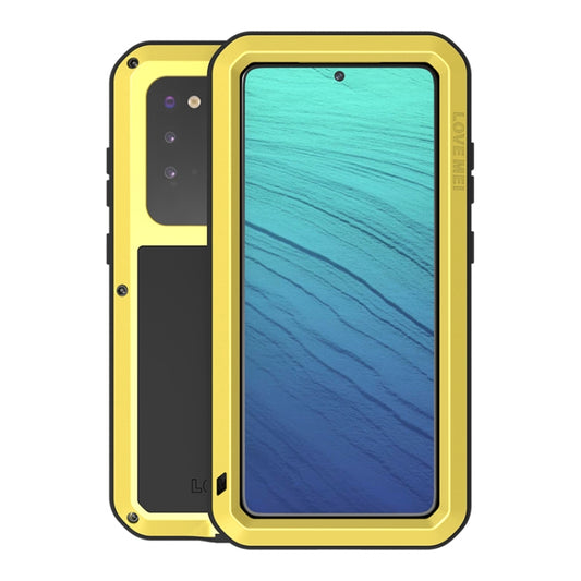 For Galaxy S20 LOVE MEI Metal Shockproof Waterproof Dustproof Protective Case(Yellow) by LOVE MEI