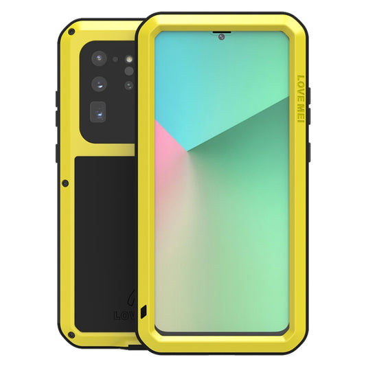 For Galaxy S20 Ultra LOVE MEI Metal Shockproof Waterproof Dustproof Protective Case(Yellow) by LOVE MEI