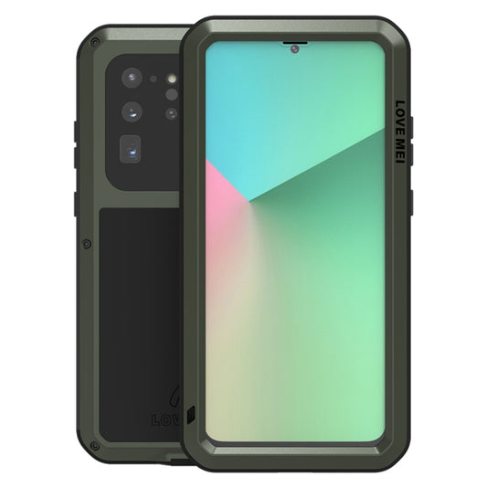 For Galaxy S20 Ultra LOVE MEI Metal Shockproof Waterproof Dustproof Protective Case(Army Green) - Galaxy Phone Cases by LOVE MEI | Online Shopping UK | buy2fix