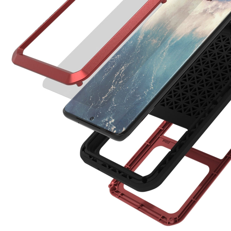 For Galaxy S20 Plus LOVE MEI Metal Shockproof Waterproof Dustproof Protective Case(Red) by LOVE MEI