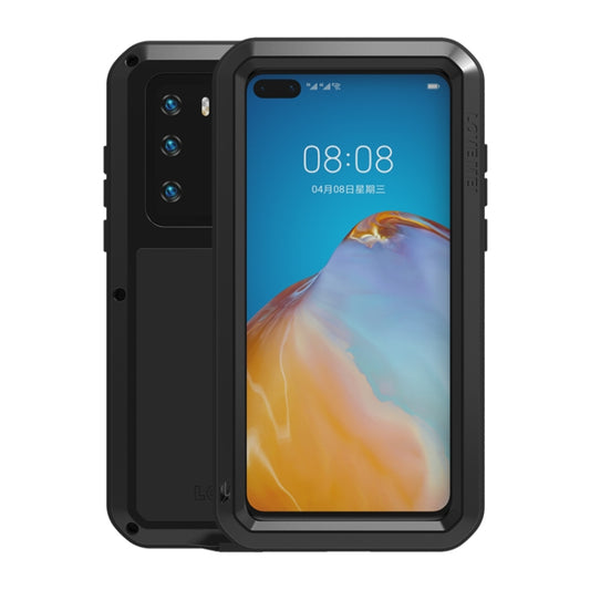 For Huawei P40 LOVE MEI Metal Shockproof Waterproof Dustproof Protective Case(Black) by LOVE MEI