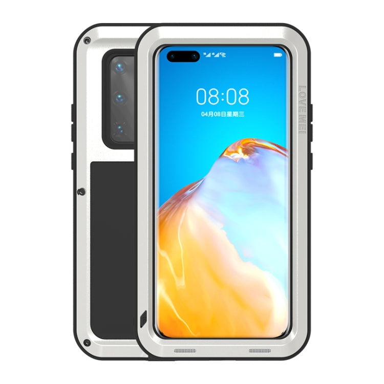 For Huawei P40 Pro LOVE MEI Metal Shockproof Waterproof Dustproof Protective Case(Silver) - Huawei Cases by LOVE MEI | Online Shopping UK | buy2fix