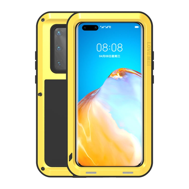 For Huawei P40 Pro LOVE MEI Metal Shockproof Waterproof Dustproof Protective Case(Yellow) - Huawei Cases by LOVE MEI | Online Shopping UK | buy2fix