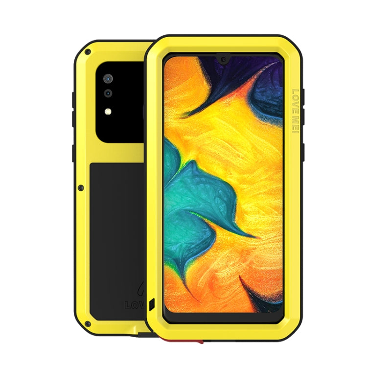 For Galaxy A30 LOVE MEI Metal Shockproof Waterproof Dustproof Protective Case(Yellow) by LOVE MEI