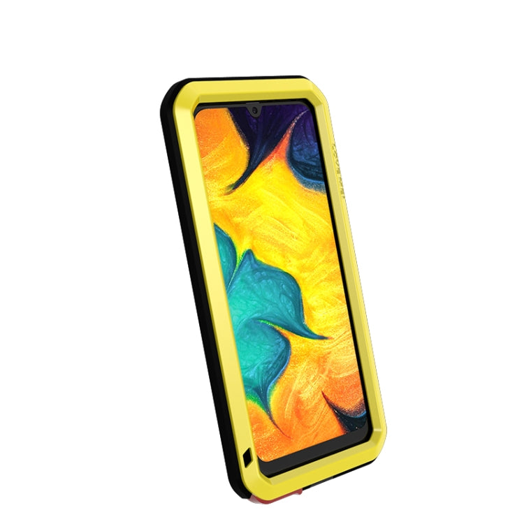 For Galaxy A30 LOVE MEI Metal Shockproof Waterproof Dustproof Protective Case(Yellow) by LOVE MEI