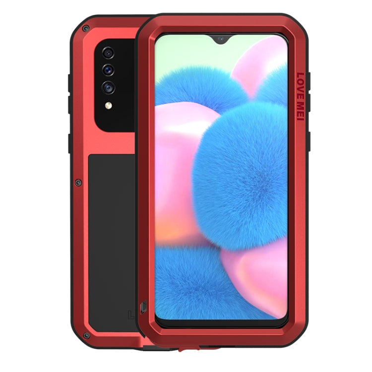 For Galaxy A30s LOVE MEI Metal Shockproof Waterproof Dustproof Protective Case(Red) by LOVE MEI
