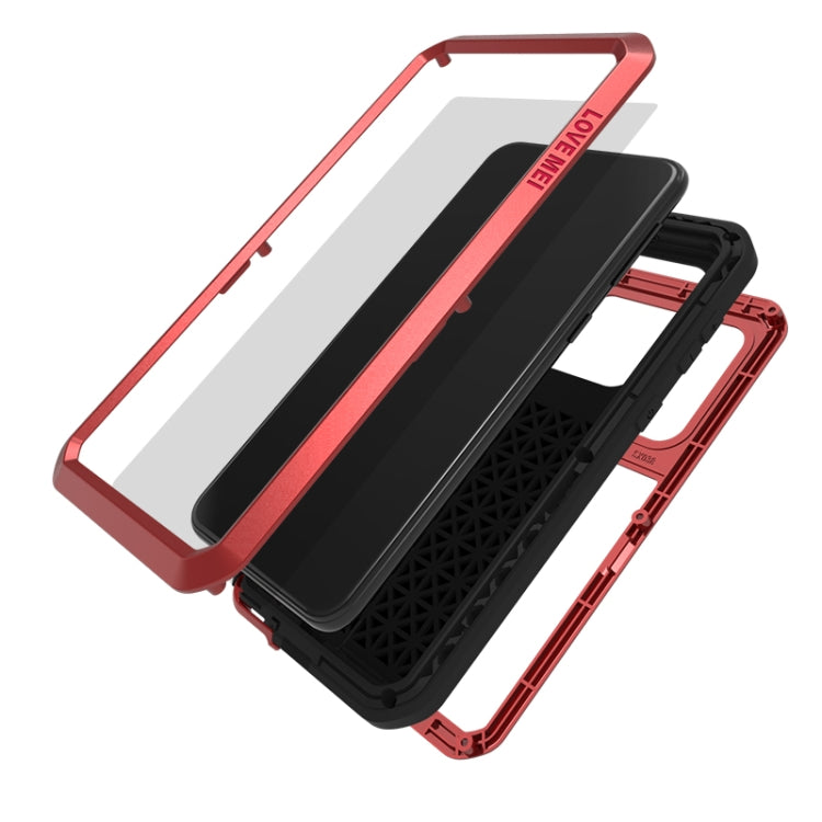 For Galaxy A30s LOVE MEI Metal Shockproof Waterproof Dustproof Protective Case(Red) by LOVE MEI