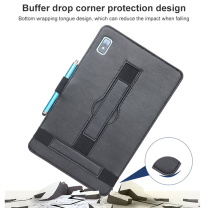 For TCL 10 TabMax 4G Detachable Horizontal Flip Leather Case with Holder & Bandage(Black) - Others by buy2fix | Online Shopping UK | buy2fix