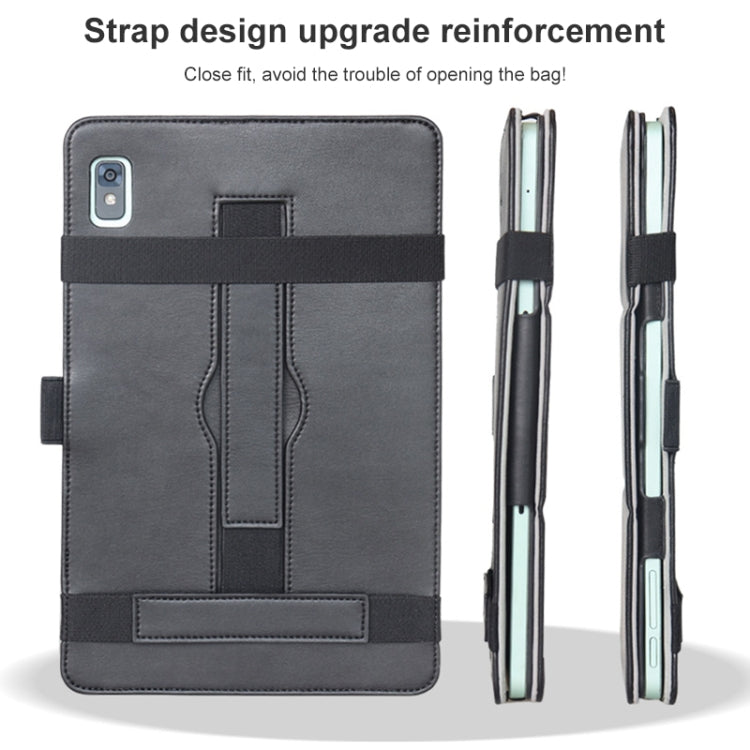 For TCL 10 TabMax 4G Detachable Horizontal Flip Leather Case with Holder & Bandage(Black) - Others by buy2fix | Online Shopping UK | buy2fix