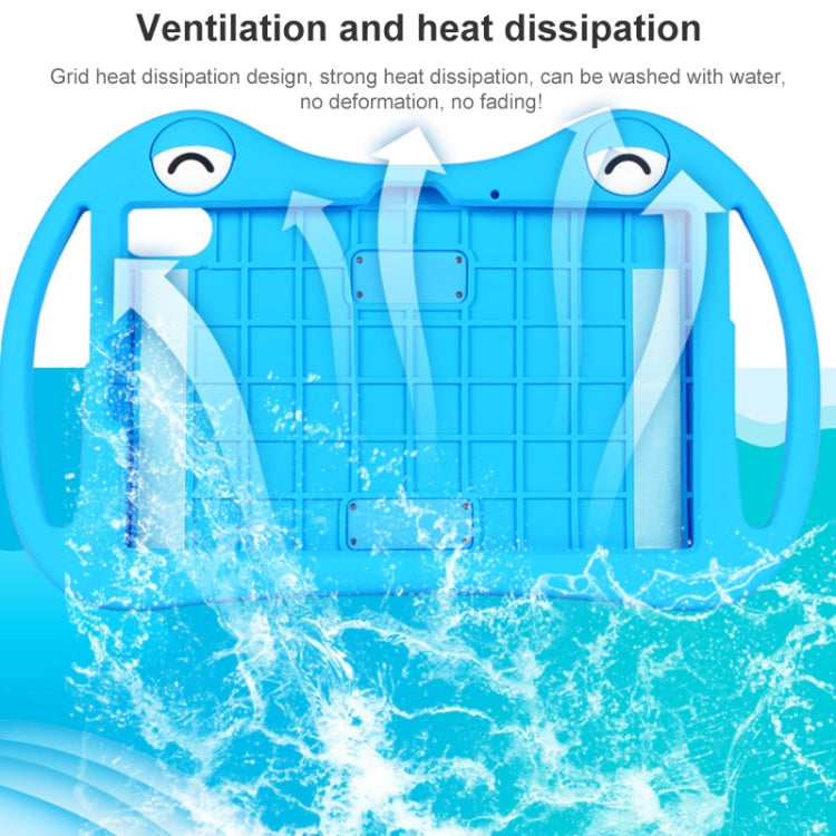 For TCL Tab 8 4G Cartoon Silicone Shockproof Protective Tablet Case with Stand & Handheld(Blue) - Others by buy2fix | Online Shopping UK | buy2fix