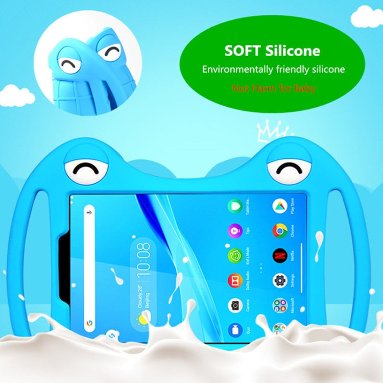 For TCL Tab 8 4G Cartoon Silicone Shockproof Protective Tablet Case with Stand & Handheld(Blue) - Others by buy2fix | Online Shopping UK | buy2fix