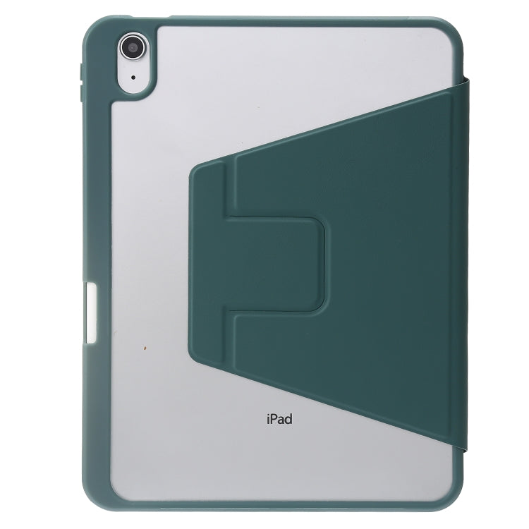 For iPad 2025 / 2022 3-Fold 360 Rotation Acrylic Leather Smart Tablet Case(Dark Green) - iPad 2025 / 2022 Cases by buy2fix | Online Shopping UK | buy2fix