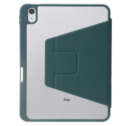 For iPad 2025 / 2022 3-Fold 360 Rotation Acrylic Leather Smart Tablet Case(Dark Green) - iPad 2025 / 2022 Cases by buy2fix | Online Shopping UK | buy2fix