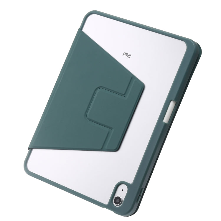 For iPad 2025 / 2022 3-Fold 360 Rotation Acrylic Leather Smart Tablet Case(Dark Green) - iPad 2025 / 2022 Cases by buy2fix | Online Shopping UK | buy2fix
