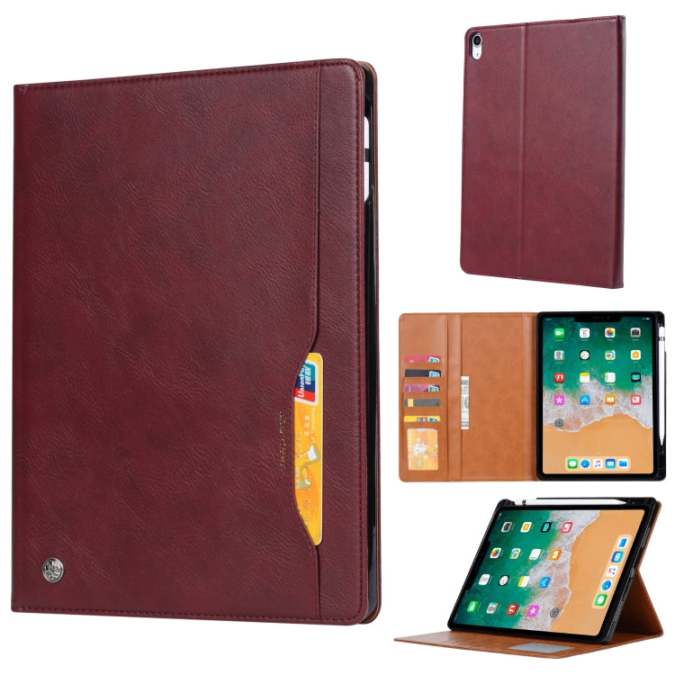 For iPad 2025 / 2022 Knead Skin Texture Flip Leather Smart Tablet Case(Wine Red) - iPad 2025 / 2022 Cases by buy2fix | Online Shopping UK | buy2fix