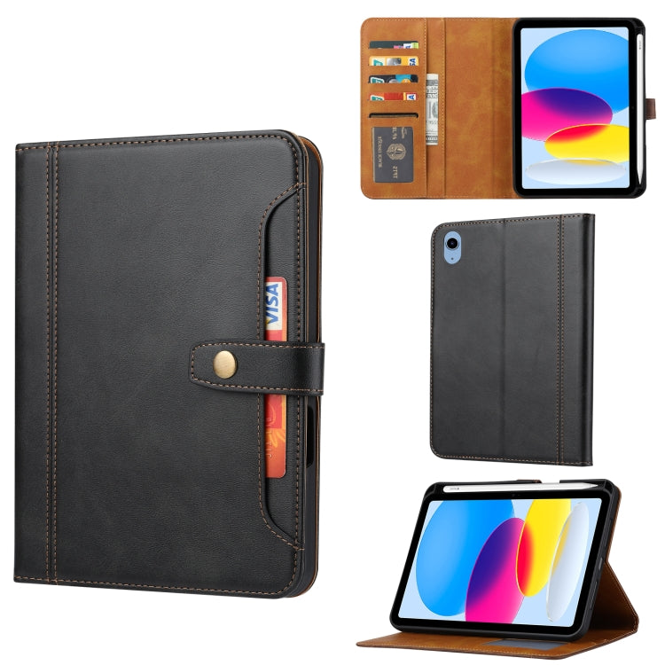 For iPad 2025 / 2022 Calf Texture Double Fold Leather Smart Tablet Case(Black) - iPad 2025 / 2022 Cases by buy2fix | Online Shopping UK | buy2fix