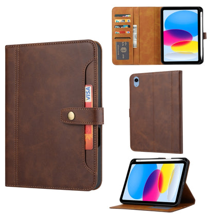 For iPad 2025 / 2022 Calf Texture Double Fold Leather Smart Tablet Case(Coffee) - iPad 2025 / 2022 Cases by buy2fix | Online Shopping UK | buy2fix