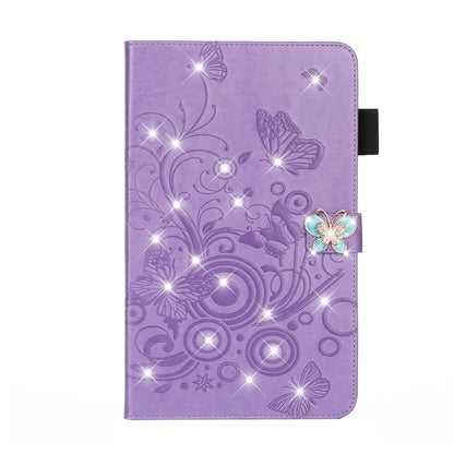 For iPad Pro 11 (2020) Diamond Encrusted Butterflies Embossing Pattern Horizontal Flip Leather Tablet Case with Holder & Card Slot(Purple) - iPad Pro 11 (2020) Cases by buy2fix | Online Shopping UK | buy2fix