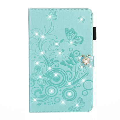 For iPad Pro 11 (2020) Diamond Encrusted Butterflies Embossing Pattern Horizontal Flip Leather Tablet Case with Holder & Card Slot(Green) - iPad Pro 11 (2020) Cases by buy2fix | Online Shopping UK | buy2fix