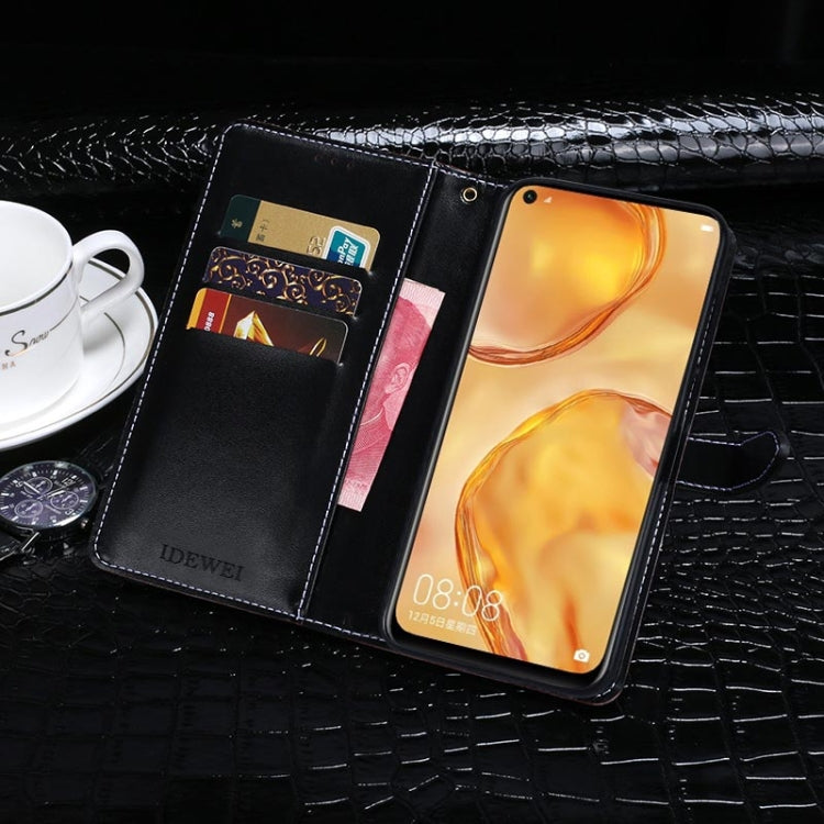 For Huawei P40 Lite idewei Crocodile Texture Horizontal Flip Leather Case with Holder & Card Slots & Wallet(Black) - Huawei Cases by idewei | Online Shopping UK | buy2fix