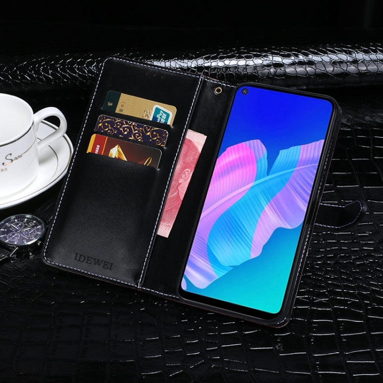 For Huawei P40 Lite E idewei Crocodile Texture Horizontal Flip Leather Case with Holder & Card Slots & Wallet(Black) - Huawei Cases by idewei | Online Shopping UK | buy2fix